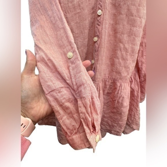 KOCH STRIPPED BUTTON DOWN TUNIC TOP - Picture 3 of 5